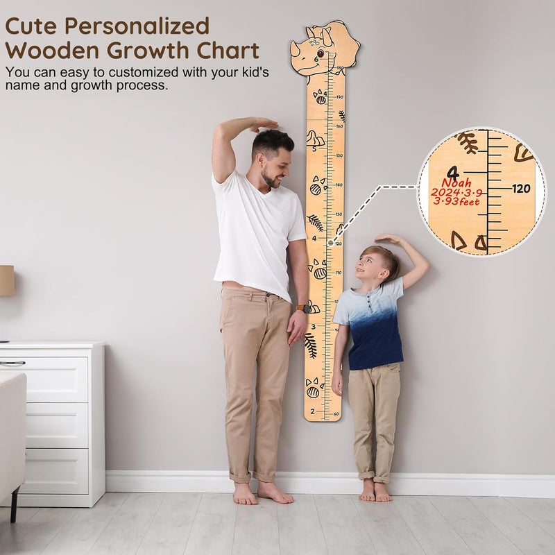 Beinou Growth Chart for Wall Wood Height Chart for Kids Height Measurement for Wall Boy Girls Height Wall Chart Growth Measuring Ruler Room Wall Decor - Image 2